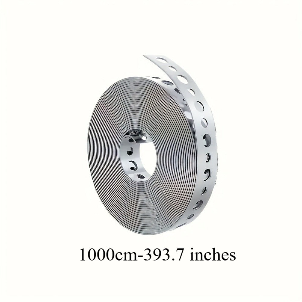 Galvanized Steel Pipe Support Bar with Pre-Drilled Holes - Heavy-Duty Corrosion-Resistant Hanging Rod for Plumbing HVAC Garage Workshop, Industrial Metal Tube Rack, 5m / 10m / 15m Options