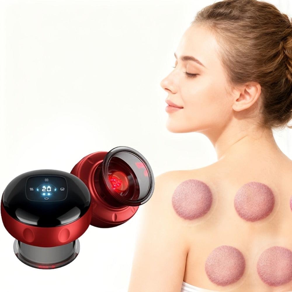 Electric Cupping Massager ¨C Portable USB Rechargeable Gua Sha Scraping & Acupressure Device for Full Body Relief | Traditional Chinese Therapy Tool for Back, Neck & Muscle Relaxation at Home