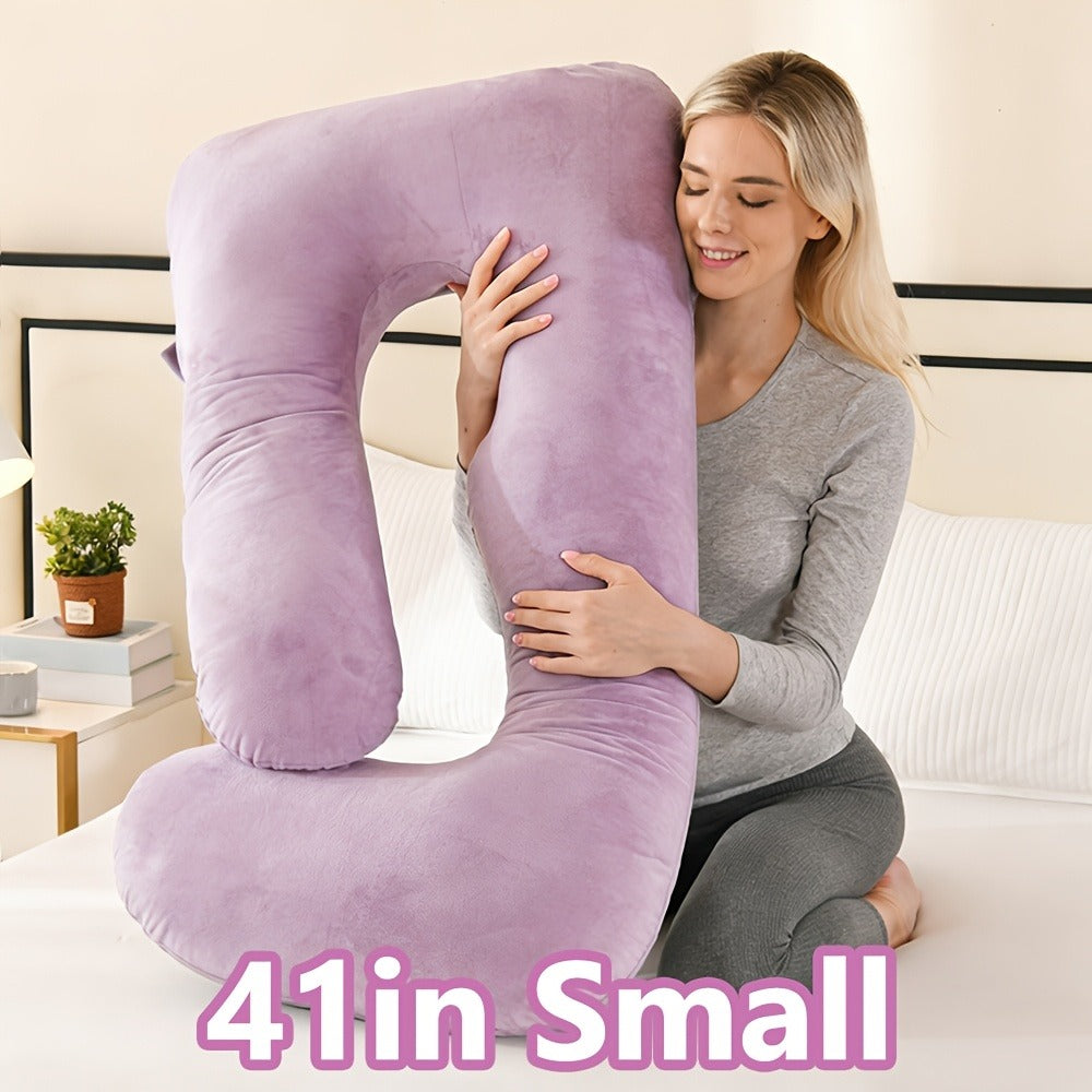 Maternity Pillow Full Body Pillow J-Shaped Pregnancy Pillow with Removable Cover Back Leg Tummy Support Multiple Styles & Sizes