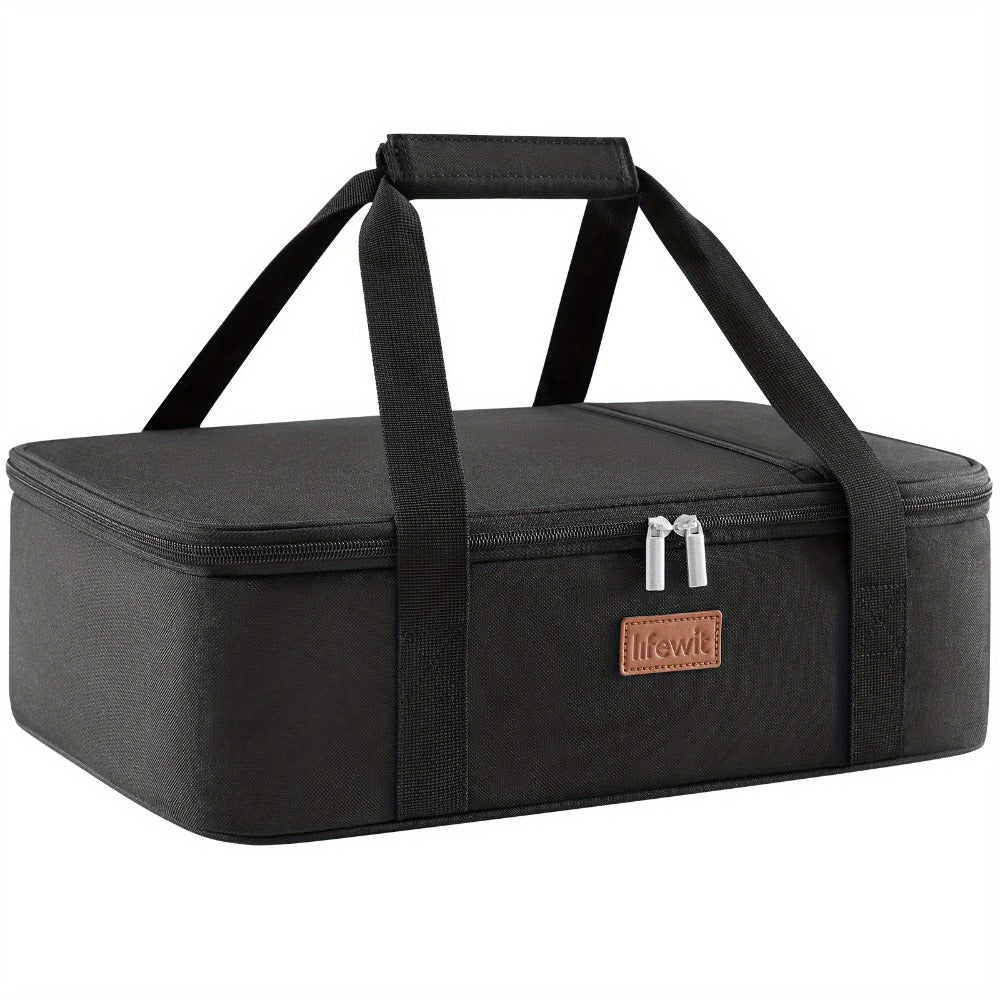Insulated Casserole Carrier for Hot or Cold Food - Casserole Dish Carrying Case with Leak Proof Aluminum Foil Lining Fits 9x13 Baking Dish, Portable Food Warmer Bag for Potluck Picnic Cookout and Party, Single or Double Decker in 5 Colors