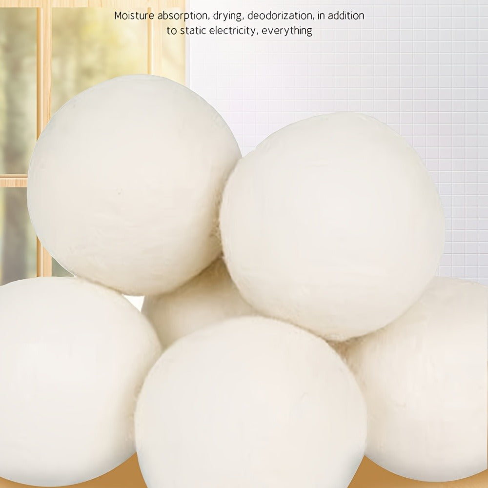 Wool Dryer Balls XL 6 Pack ¨C 100% Natural Wool Fabric Softener, Reusable Dryer Balls Reduce Drying Time & Wrinkles, Chemical-Free Laundry Balls Safe for Baby Clothes & Sensitive Skin