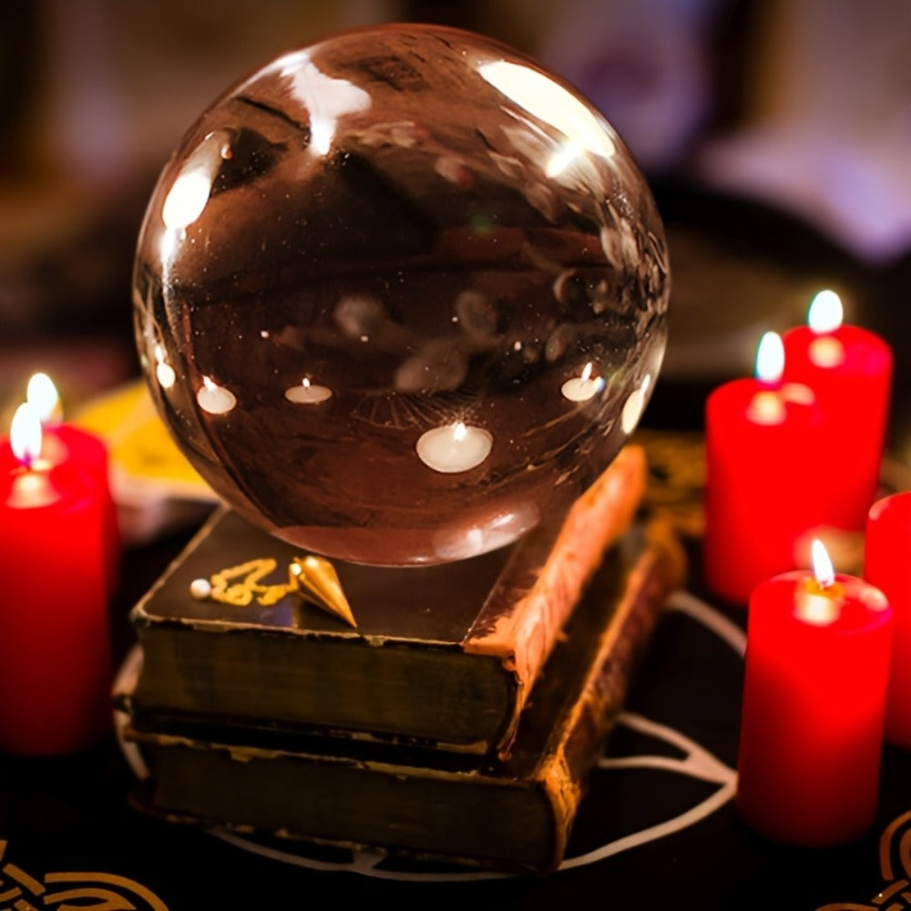 Crystal Ball for Photography Decoration Feng Shui Gift ¨C Transparent Glass Sphere 60mm 80mm 150mm with Base for Magic Lens Ball Home Decor Halloween Valentine Christmas