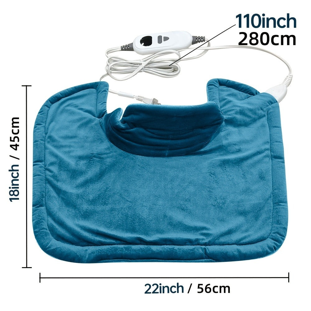 Heating Pad for Neck & Shoulders ¨C 130W Graphene Weighted Electric Pad, 6 Heat Settings, 4 Timers, Auto Shut-Off, Machine Washable