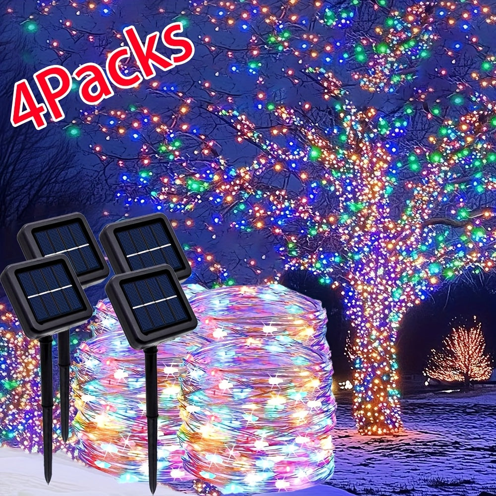 4Pack Solar String Lights 400 LED Outdoor Fairy Lights 160FT 8 Modes Waterproof Garden Patio Christmas Wedding Party Decoration