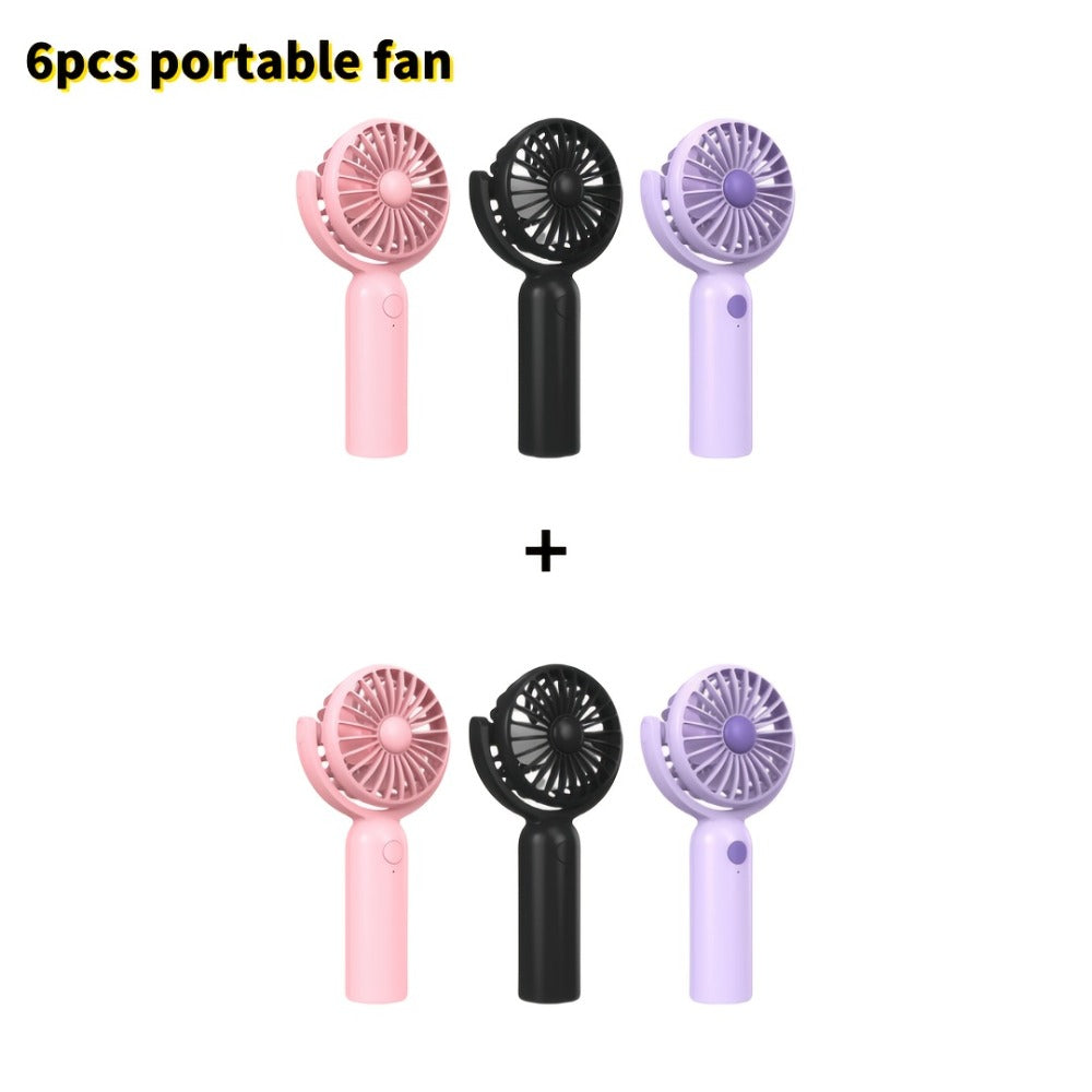 Handheld Fan Mini USB-C Rechargeable 3 Speed 180 Degree Adjustable Portable Personal Fan for Indoor Outdoor Travel Summer Cooling Gift 3 Pack 6 Pack Black Pink Purple