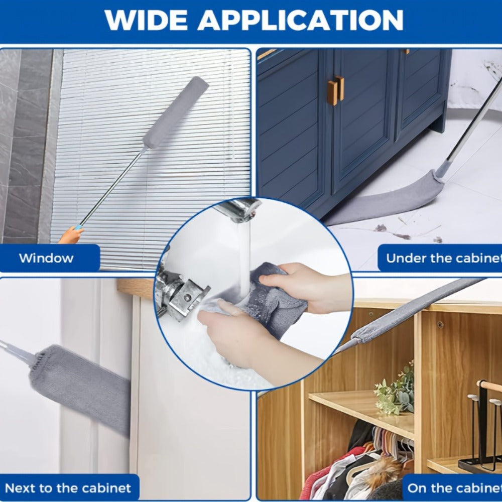 Microfiber Duster Kit with 100 Inch Extension Pole Extendable Bendable Washable Feather Duster for High Ceiling Fan Cobweb Blinds Furniture Car 9 Pack 12 Pack
