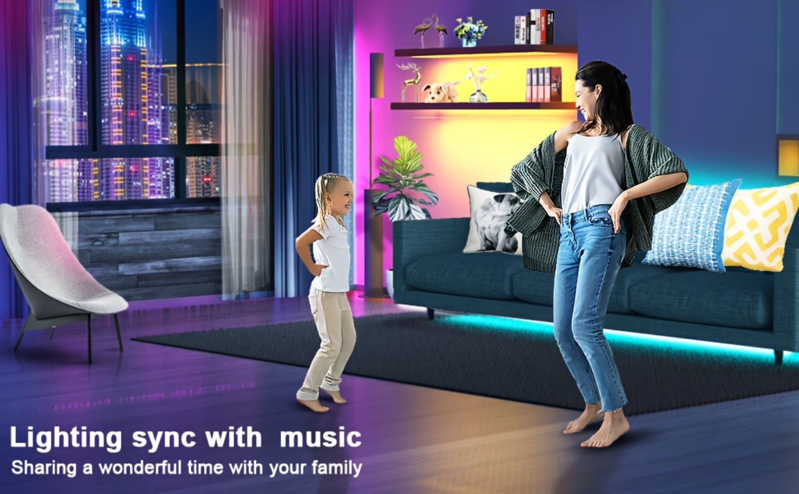RGB LED Strip Lights Music Sync 5050 Color Changing LED Lights for Bedroom with App Remote Control 40 Key IR 16 Million Colors Dimmable Smart LED Light Strip Kitchen Gaming Room Party Decor 10m 20m 30m