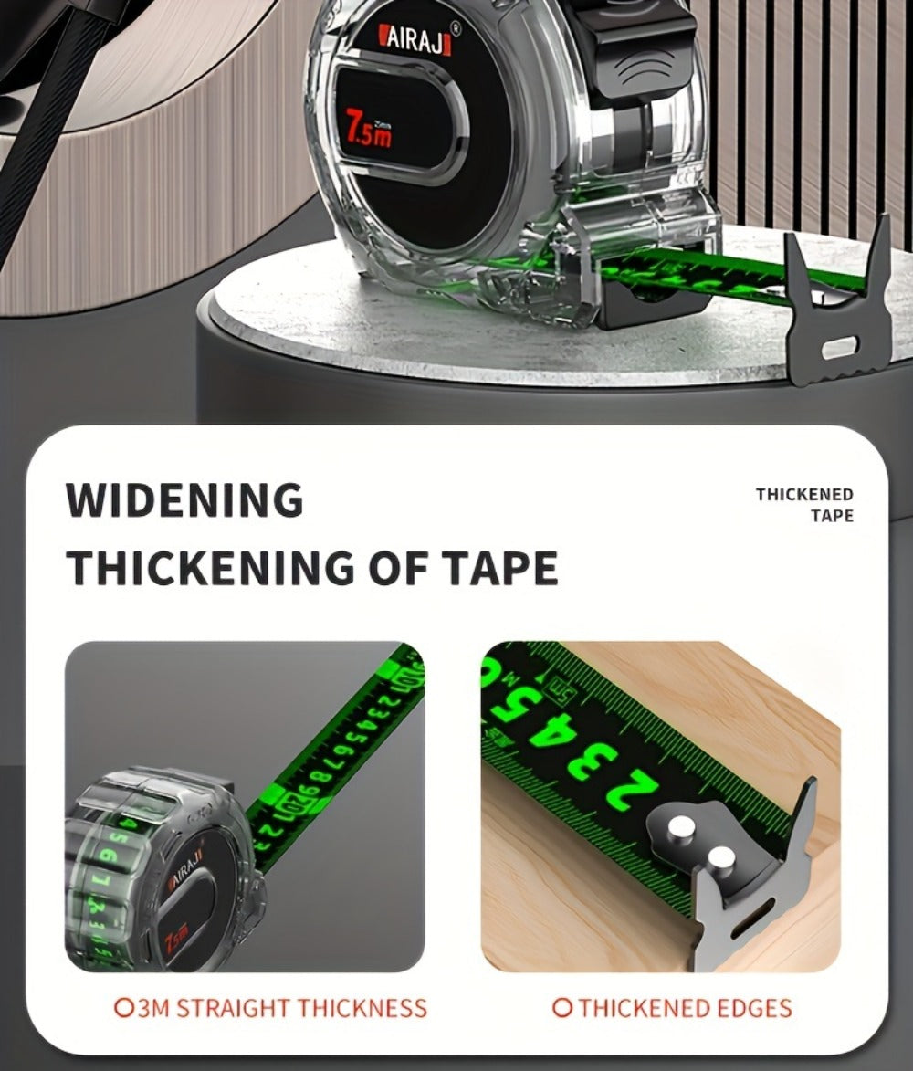 Steel Tape Measure Heavy Duty Fluorescent Anti-Drop Durable Measuring Tape 5M 7M 10M with Wide Blade for Home Construction Woodworking DIY