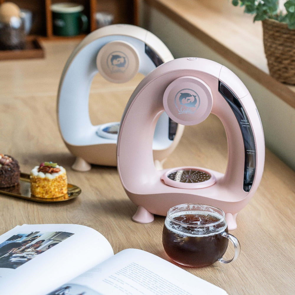 Espresso Coffee Maker 2-in-1 Single Serve Compatible with K-Cup and Ground Coffee Americano Mini Coffee Machine Tea Maker with Filter K-Cup Adapter 4-8oz Pink Champagne Gray Black