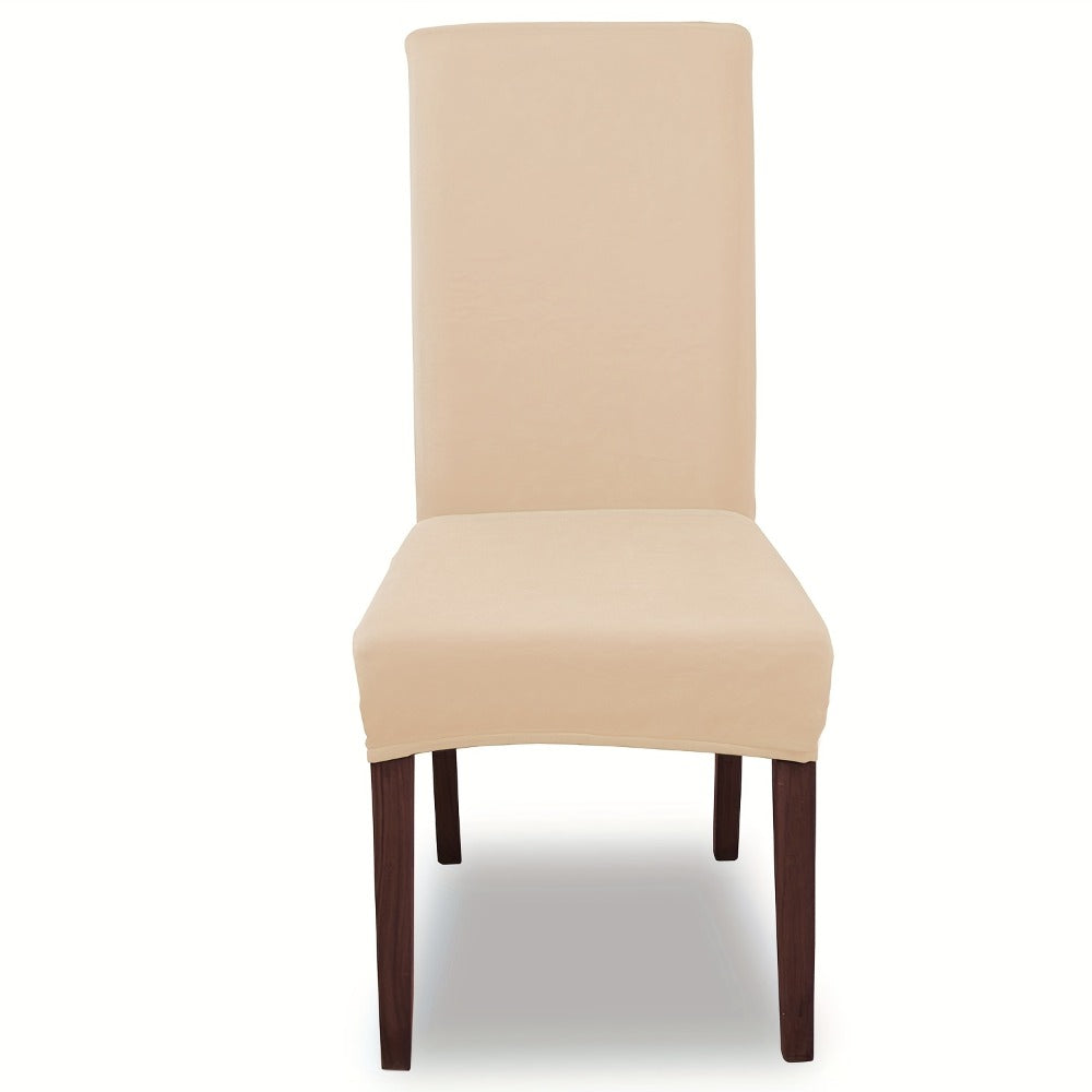 Silky Fiber Elastic Dining Chair Covers Set | Stretch Milk Fiber Slipcover, All-in-One Furniture Protector for Kitchen Wedding Office Hotel Living Room, 4pcs or 6pcs, 8 Colors