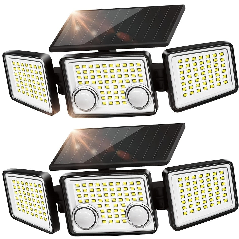 Solar Motion Sensor Light Outdoor ¨C 3000LM 7000K 152 LED Flood Light with Dual Sensor, IP54 Waterproof, 270¡ã Wide Angle & 3 Modes for Garden, Fence & Eaves (2 or 4 Pack)
