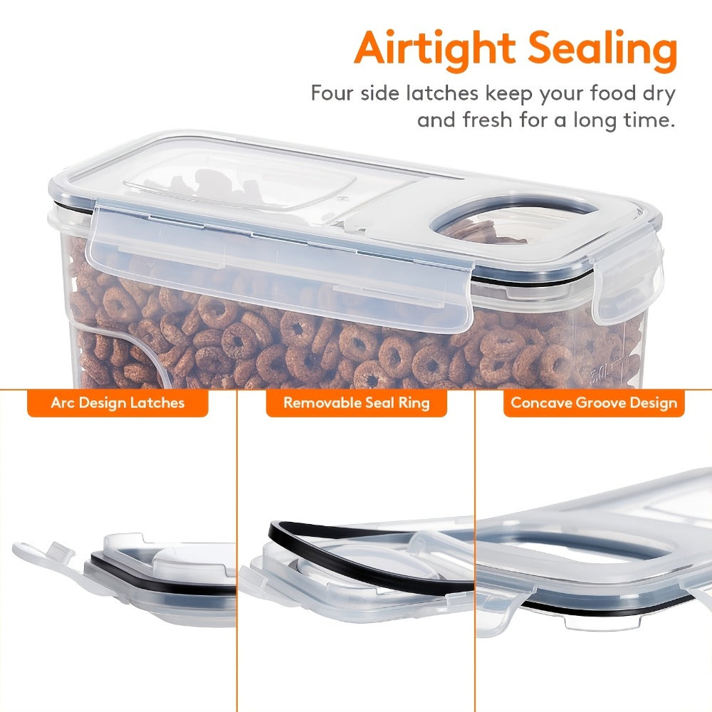 Airtight Food Storage Containers 4pcs 1.06gal Extra Large - BPA-Free Plastic Cereal Containers with Clip Lid for Pantry Organization Bulk Dry Food Sugar Kitchen