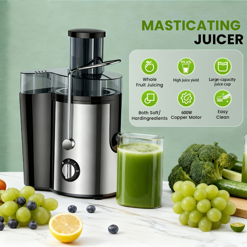Juicer Machine Wide Mouth Juice Extractor Blender Food Processor 3-Speed Settings Easy Clean One-Touch Operation Multi-function with Detachable Parts for Vegetables Fruits