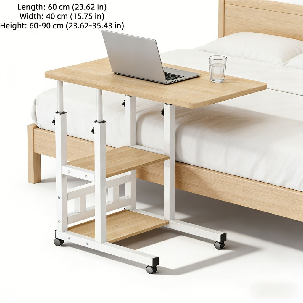 Bedside Table with Wheels Adjustable Height ¨C Multi-Style Nursing Care Table for Elderly & Patients | Single & 3-Tier Rolling Overbed Dining Table, Home Medical Convalescent Furniture, 13 Styles