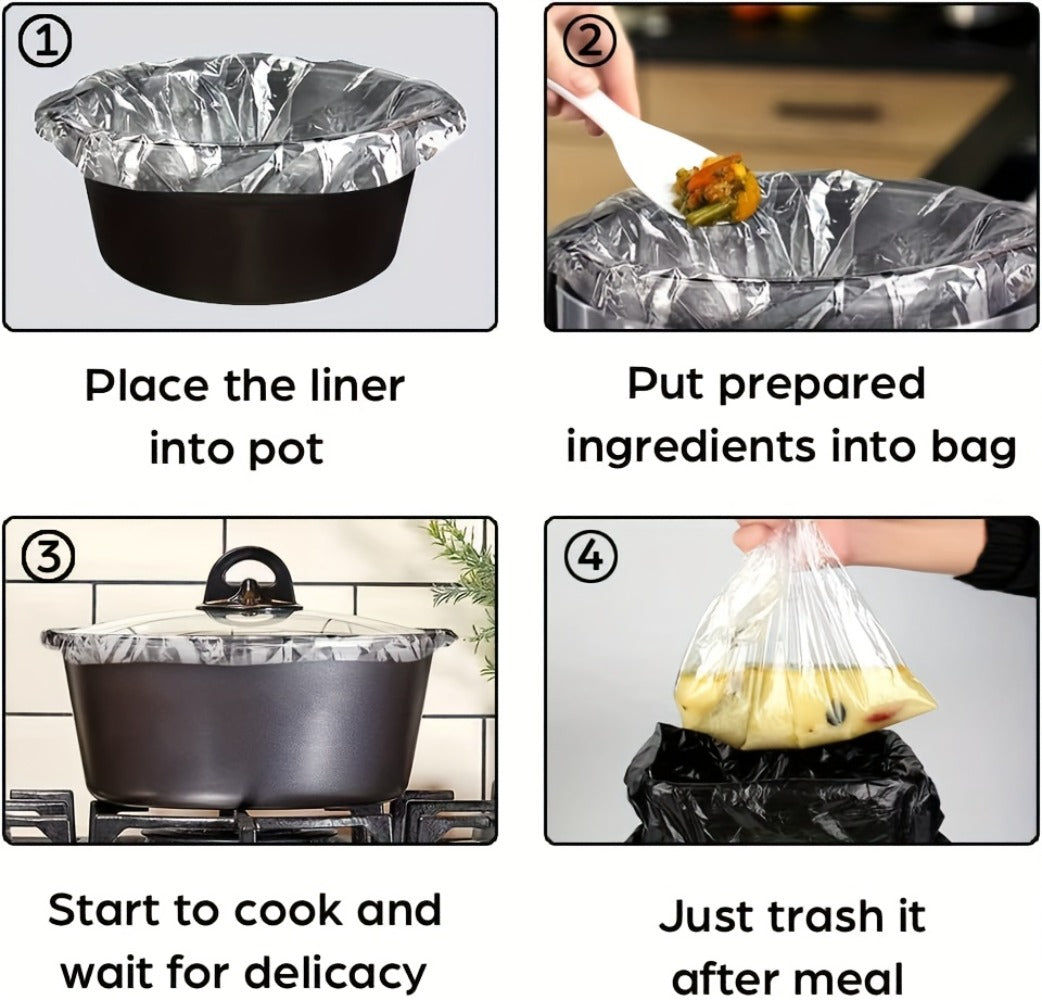 Slow Cooker Liners 40-Pack 13x21 Inch Disposable Cooking Bags ¨C BPA-Free Heat Resistant Pot Liners Fit 3-8 Quart Oval & Round Slow Cookers | Easy Cleanup Crockpot Liners Kitchen Cooking Accessories
