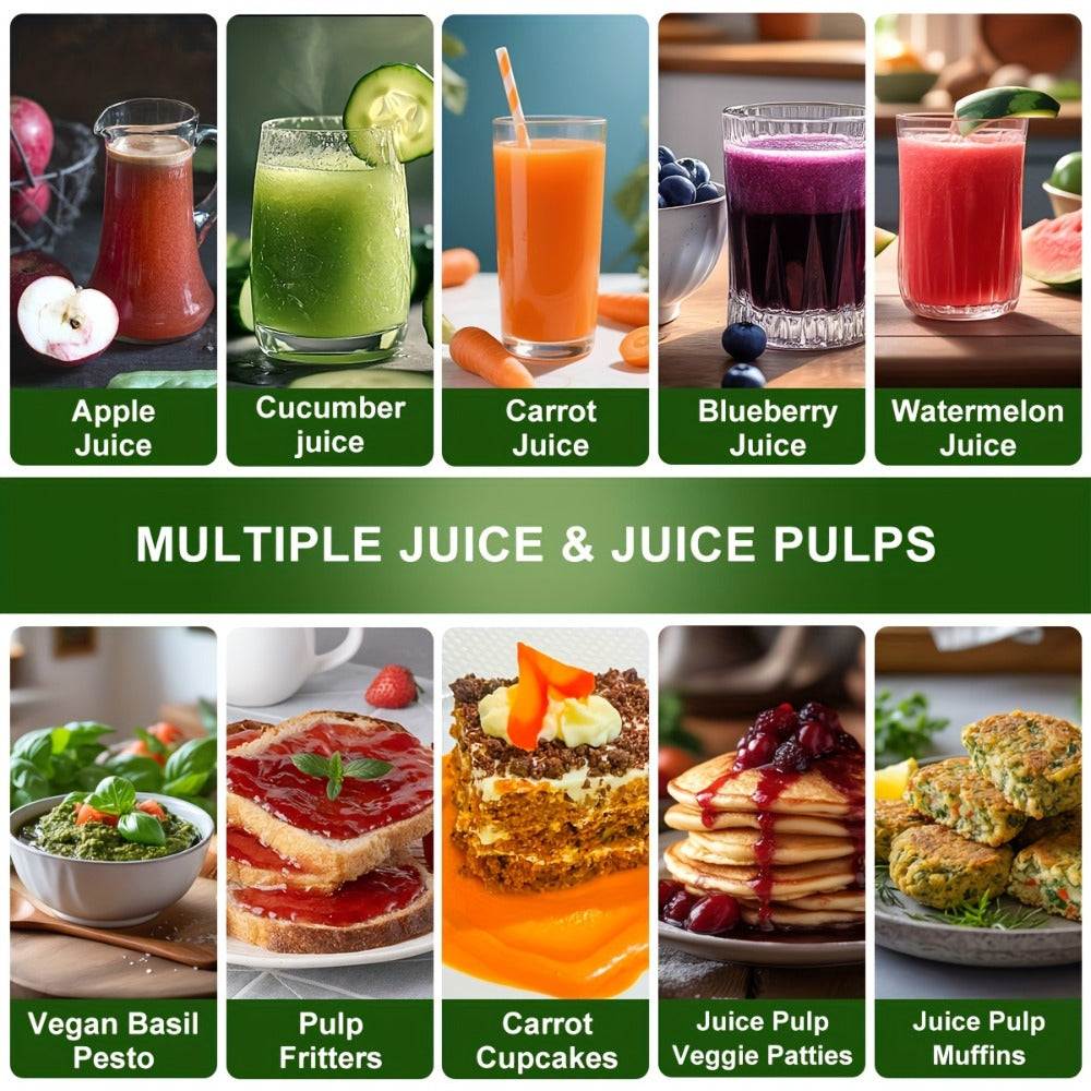 Centrifugal Juicer Machine 500W Wide 3¡± Feed Chute for Whole Fruits & Vegetables - Dual Speed, High Juice Yield, Stainless Steel, Dishwasher Safe Detachable Parts, Easy Clean Juicer for Healthy Living