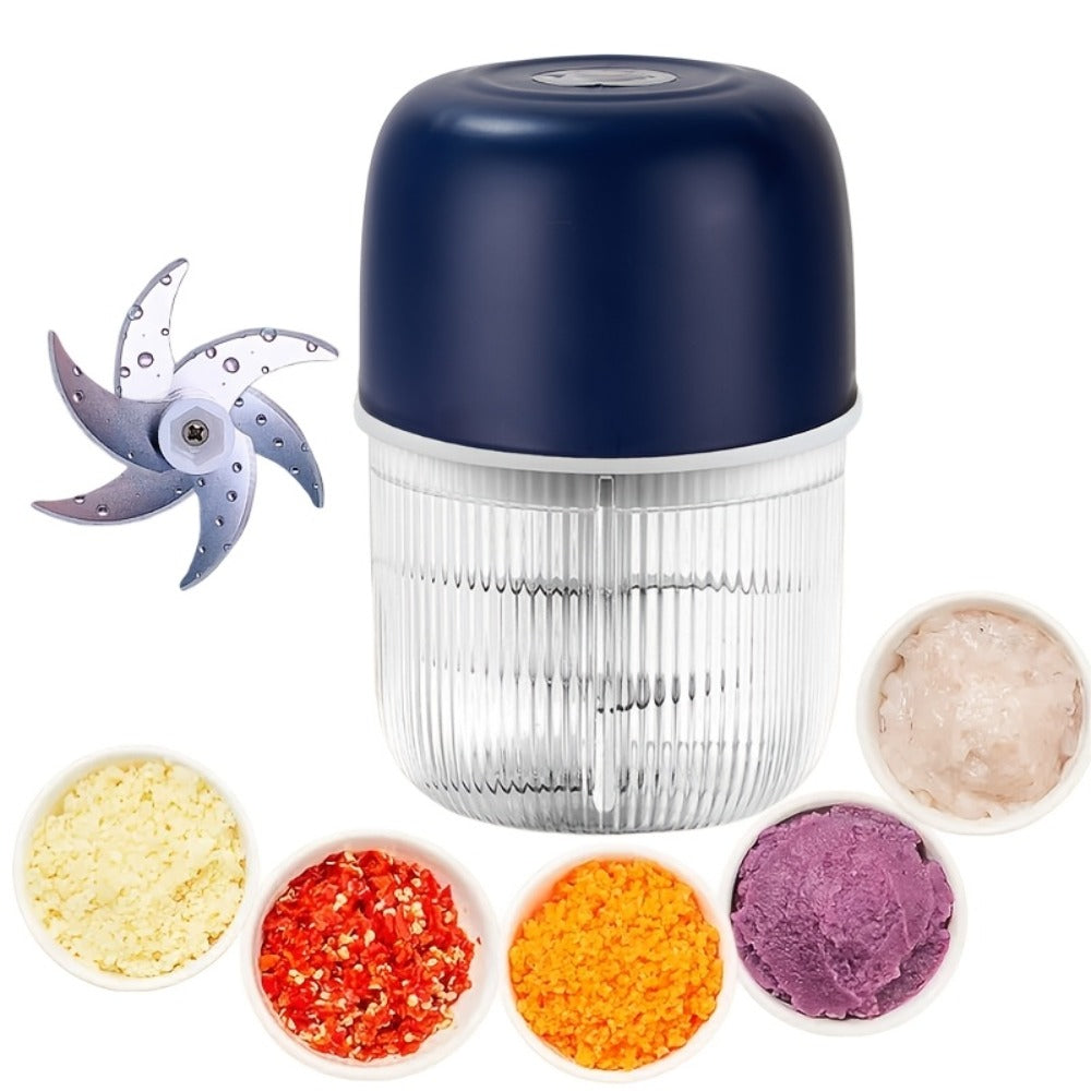 Electric Garlic Chopper USB Rechargeable Mini Food Chopper with 800mAh Battery - Portable Vegetable Garlic Grinder Onion Blender for Garlic Ginger Chili Fruits Meats - Kitchen Gadget Gift