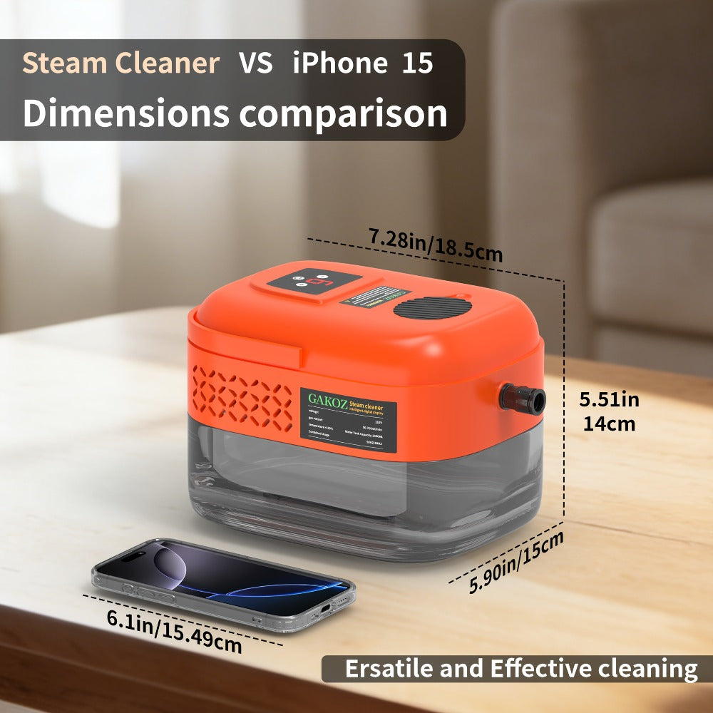Handheld Steam Cleaner High Pressure 9-Gear Adjustment & LCD Display, 1200ml Water Tank, Portable High-Temp Steamer for Kitchen Carpet Sofa Grout Tile