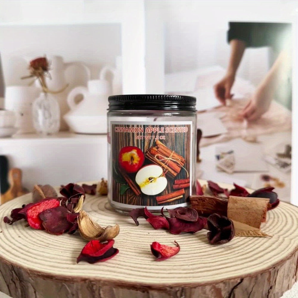 Scented Candle Soy Wax ¨C Pumpkin & Apple Cinnamon Fall Autumn Jar Candle, 7.2oz 50+ Hour Burn, Cozy Home Fragrance Gift for Women & Men, Friends, Family & Coworkers, Christmas & Valentine's Day