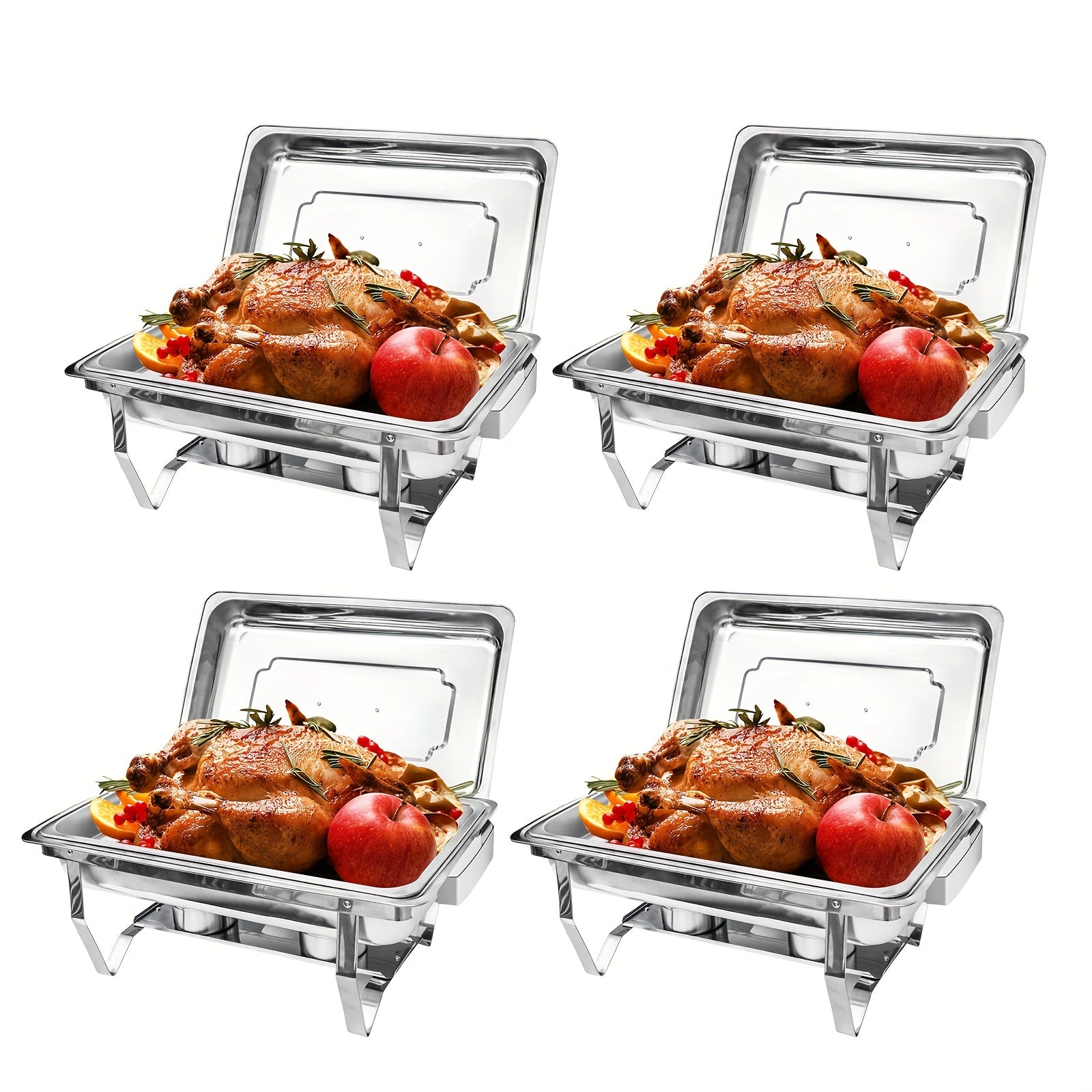 Chafing Dishes Buffet Set 9QT Stainless Steel Food Warmer Trays for Parties Hotel Christmas - 1/2/4/6/8 Pack