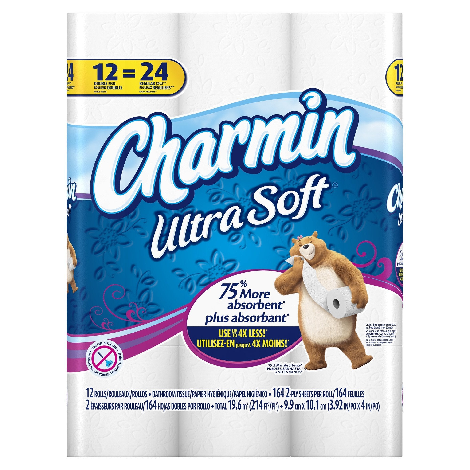 Charmin Ultra Soft Toilet Paper Mega Roll - 2-Ply 200 Sheets per Roll, Soft & Strong Bath Tissue, Available in Mega, Double, 16ct, 30ct, 328ct Bulk Pack Options for Home, Office & Commercial Use