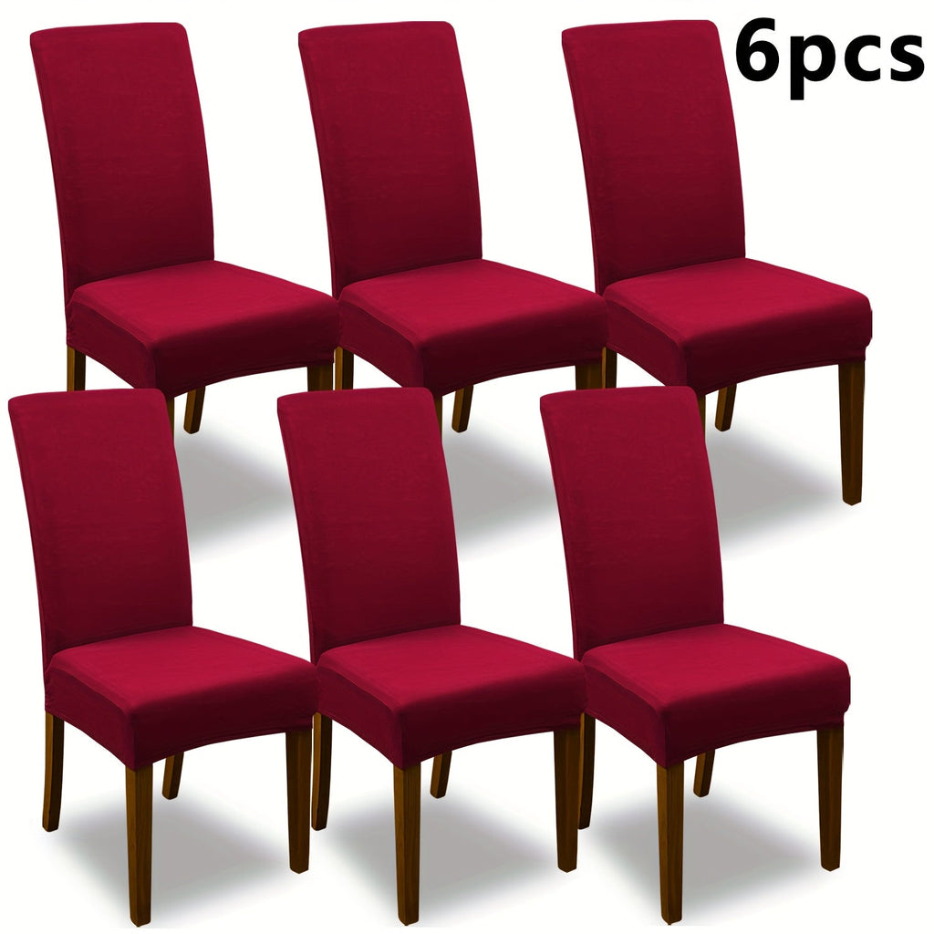 Stretch Dining Chair Covers Set | Elastic Jacquard Slipcovers for Dining Room Kitchen Wedding Office, 4pcs or 6pcs, 9 Colors, Washable Furniture Protector