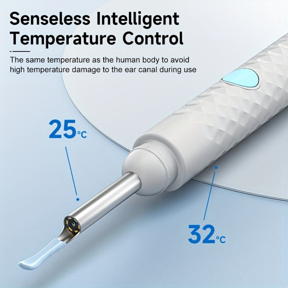 Ear Cleaning Camera Kit 1080P HD Rechargeable Lithium Battery ¨C 6 Ear Spoons, Ear Tweezers, Visual Ear Wax Removal Tool Compatible with All Smartphones for Adults Safe Home Ear Care