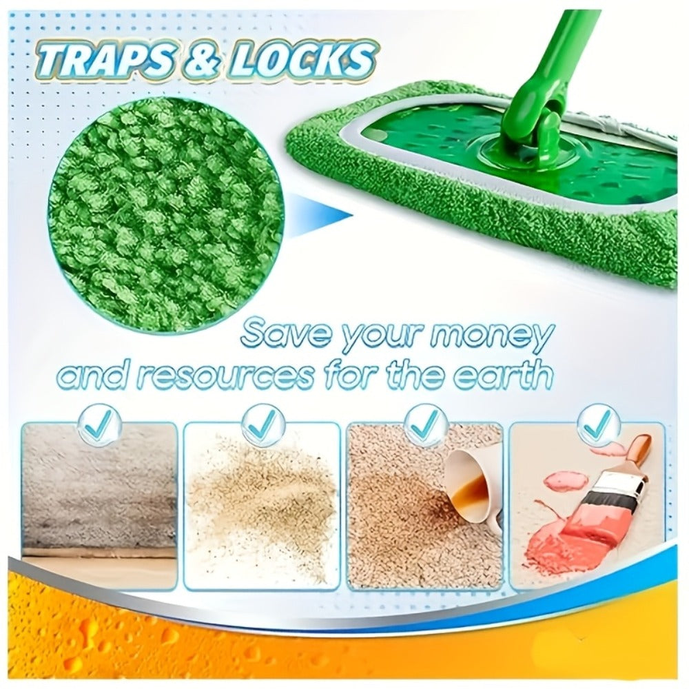 Washable Flat Mop Pads 15 Pack, Reusable Microfiber Replacement Pads for Flat Floor Mops, Wet & Dry Cleaning, Highly Absorbent Dirt & Water Trapping, Easy to Maintain ¨C Mop Not Included