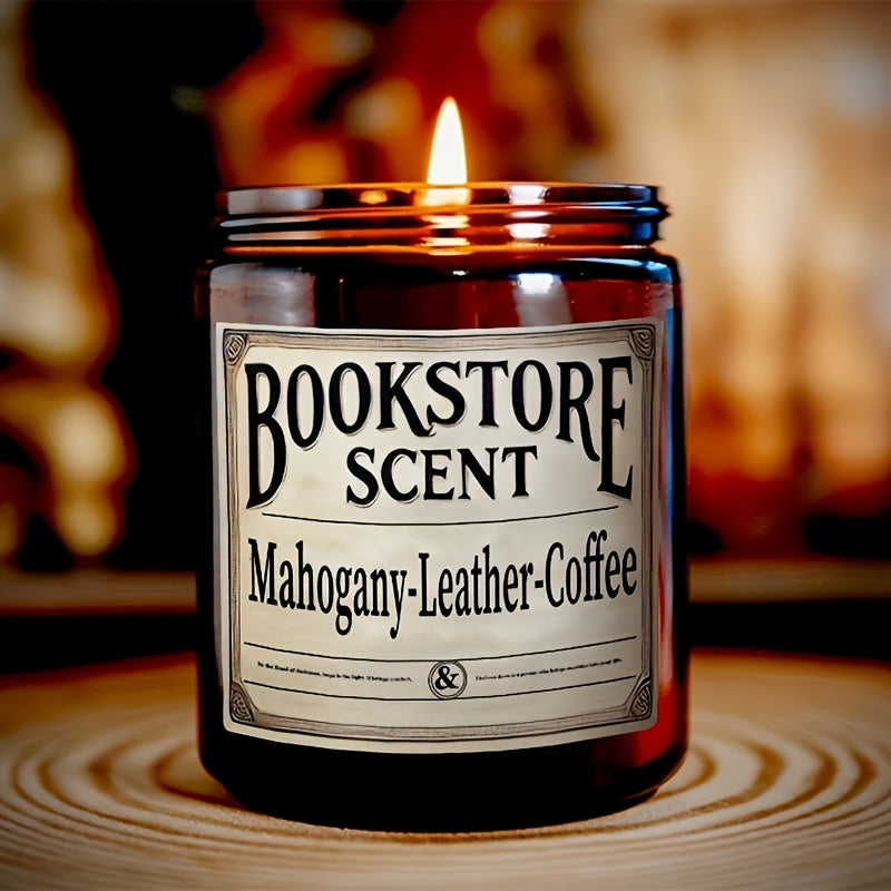 Scented Soy Candle Bookstore Aroma - Long Burning Book Lover Candle Gift for Home Decor, Relaxation, Mother's Day & Teacher Appreciation