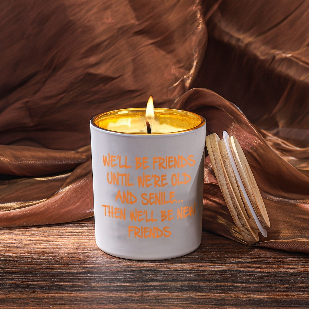 Lavender Soy Engraved Candle Friendship Gift for Women Birthday Christmas