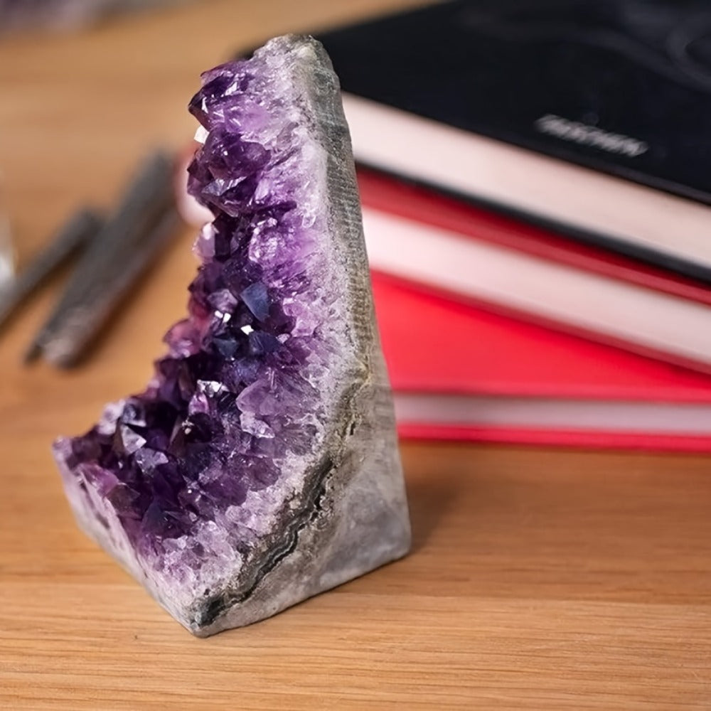 Amethyst Crystal Cave Cluster Natural Uruguayan Polished Edges Geode Home Office Decor Meditation Healing Crystal Birthday Holiday Hanukkah Thanksgiving Gift