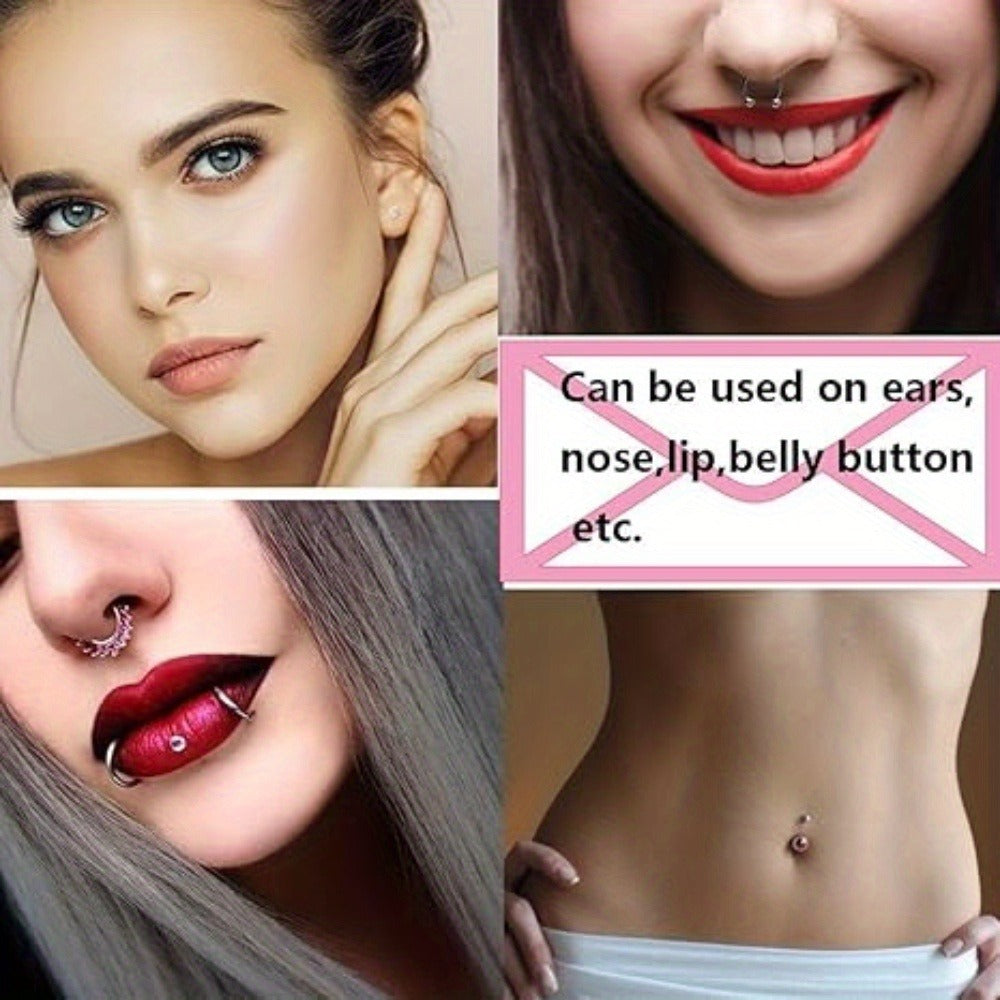Professional Ear Piercing Kit - 36pcs CZ Diamond & Stainless Steel Stud Earrings with Reusable Piercing Gun, Alcohol Pads, Gloves & Marking Pen for Home and Salon Use