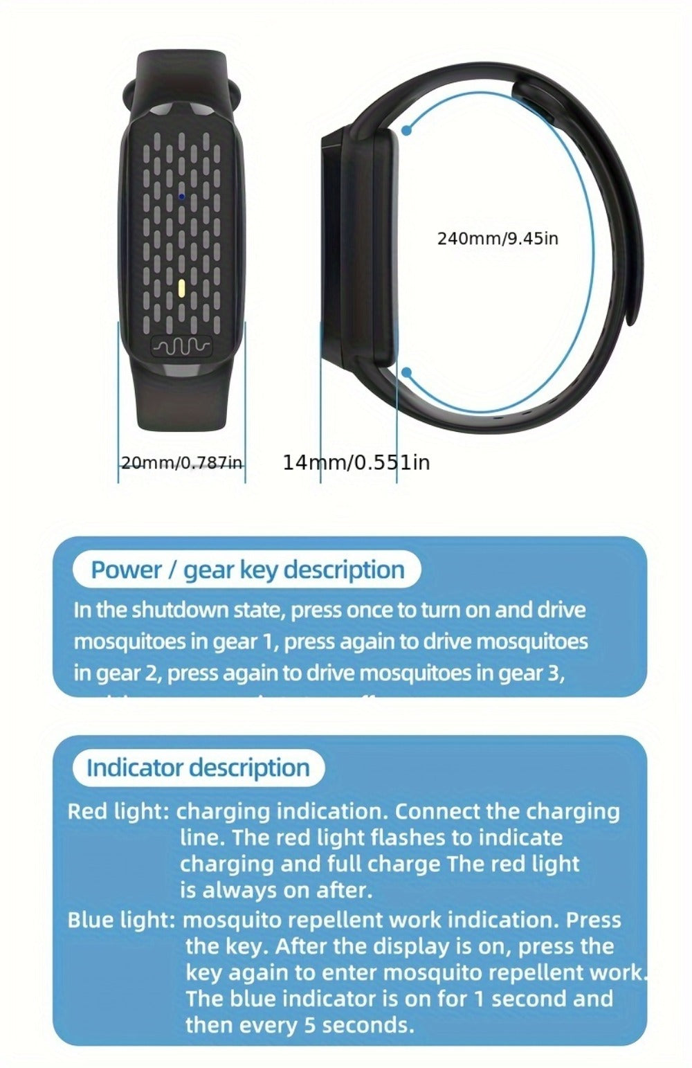 Ultrasonic Mosquito Repellent Bracelet 3-Pack ¨C USB Rechargeable Intelligent Bug Repellent Wristband for Camping, Outdoor, Hiking & Travel, Waterproof Mosquito Control Bracelet for Adults & Kids