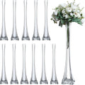Eiffel Tower Vase Pack of 12 ¨C Tall Glass Flower Vases for Wedding Centerpiece, Event Table Decor, Floral Arrangements & Party Decoration, Clear Black White, 12¡± 16¡± 20¡± 24¡± Sizes