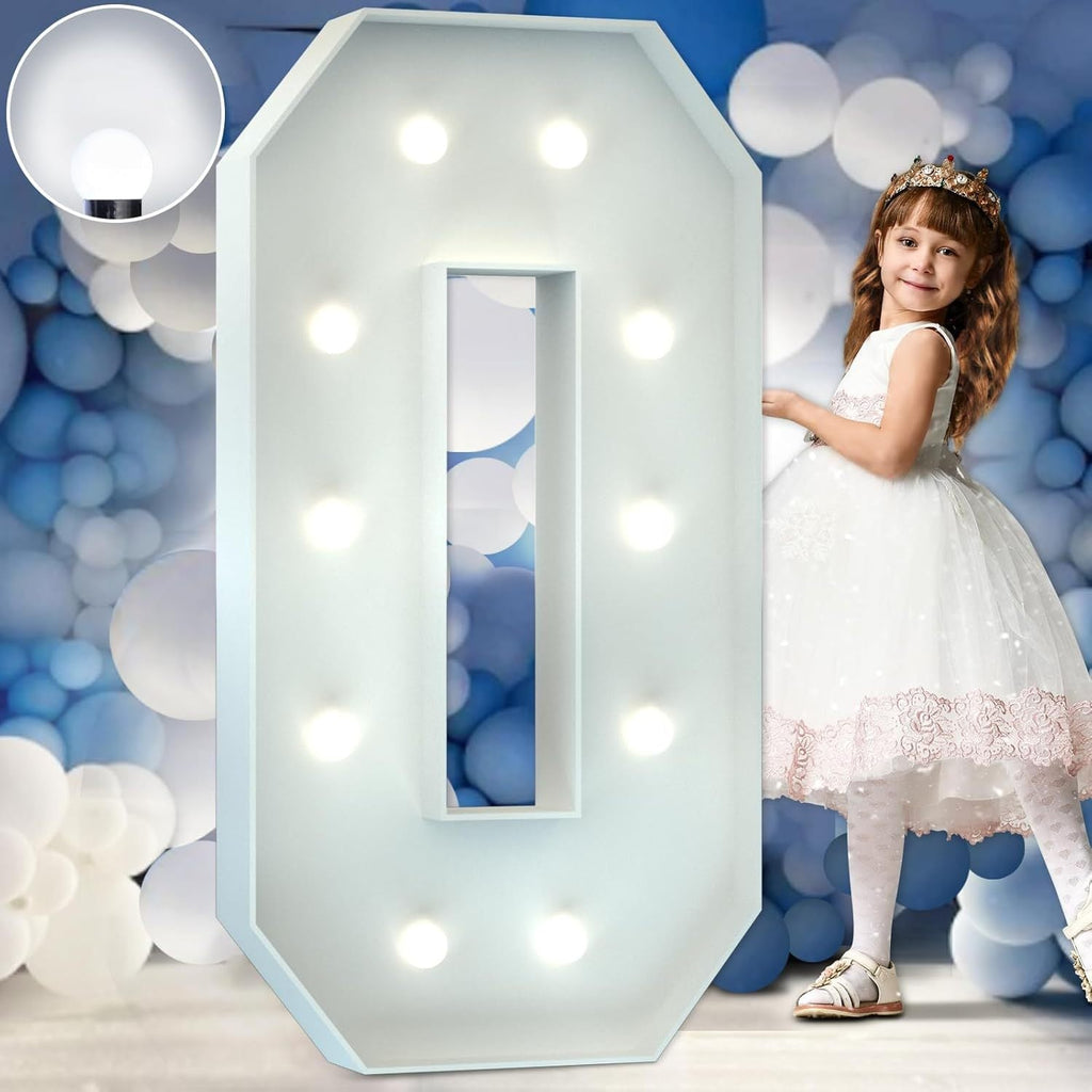 LED Marquee Numbers Balloon Frame Party Decoration 3FT 4FT Giant Pre-Cut Mosaic Number Lights
