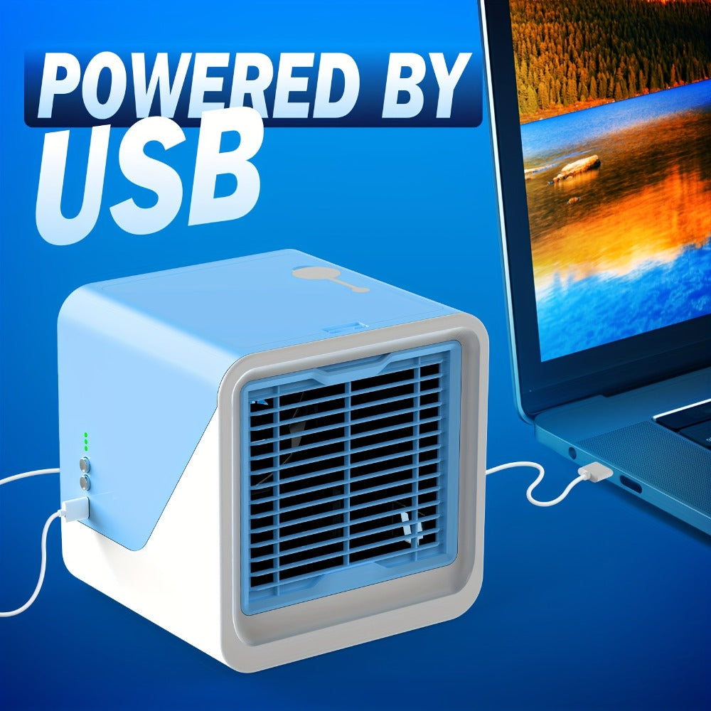 Portable Mini Air Conditioner Fan | Personal Evaporative Cooler with 3-Speed Settings & Timer, Quiet Desktop Cooling Fan for Room, Home, Office & Car Use ¨C USB Powered, Compact Design
