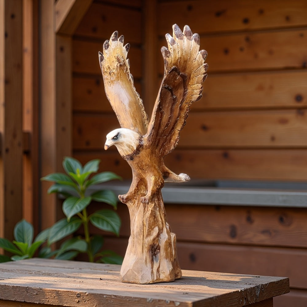 Eagle Statue 15.5-Inch Lifelike Resin Sculpture, Majestic Bald Eagle Figurine for Outdoor Garden, Patio, Yard & Indoor Home Decor ¡ª Classic Wildlife Art Accent, Housewarming & Holiday Gift