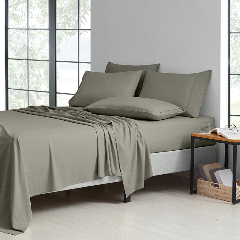 Bamboo Sheet Set 6 Piece Cooling Bed Sheets with Deep 16 Inch Pockets - 2000 Thread Count Microfiber Bamboo Blend Fitted Flat Sheets Pillowcases Twin Full Queen King Cal King