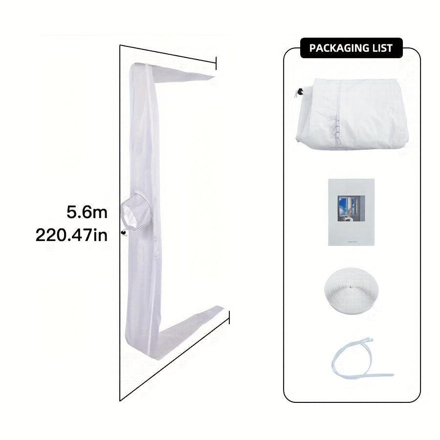 Portable AC Window Sealing Strip Universal | Adjustable Air Conditioner Exhaust Hose Seal Kit with Zipper & Adhesive | 4M 5M 220¡± 236¡± Sizes for All Portable Air Conditioners
