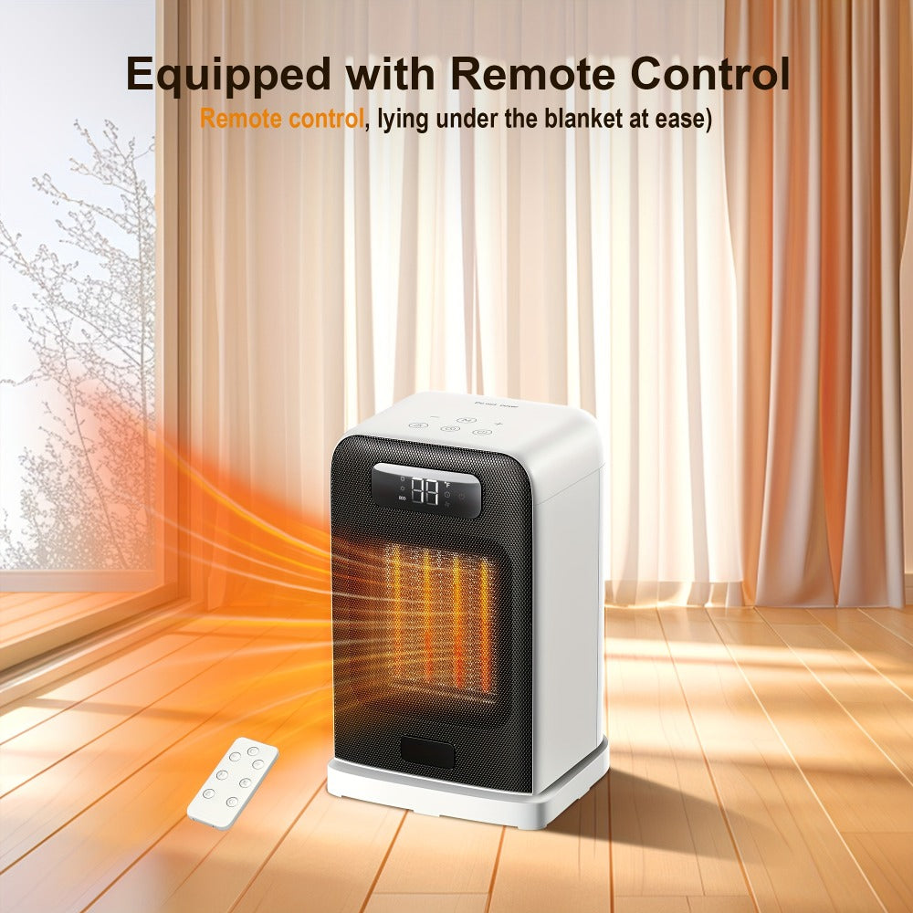 Ceramic Space Heater 1500W Fast Heating - 4 Modes, Adjustable Thermostat, Overheat & 70¡ã Tip-Over Protection, Portable Electric Heater Fan for Office, Desk, Room & Indoor Use, White