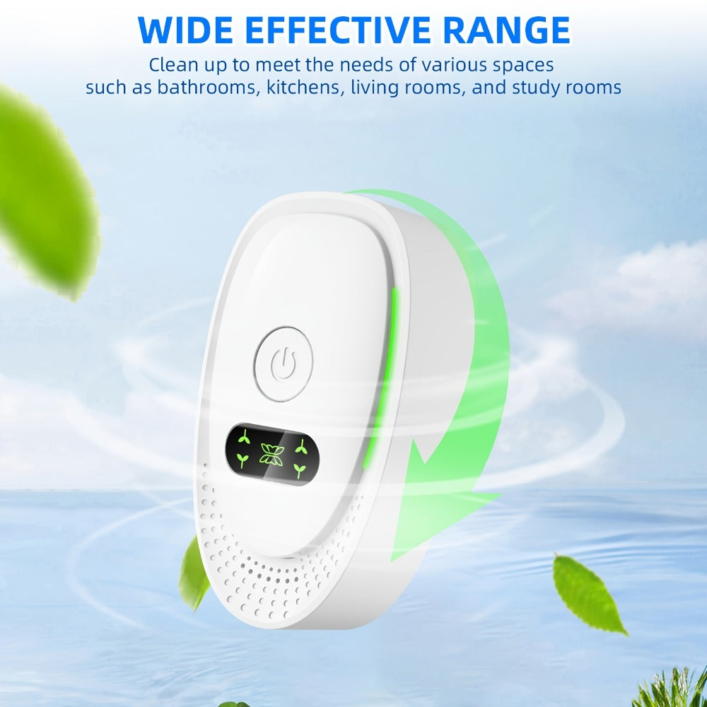Portable Ozone Air Purifier & Sanitizer | Formaldehyde, Smoke & Dust Eliminator for Home, Office, Car & Bedroom | Low Power Allergy Relief Air Cleaner | 2pc & 8pc Pack | Black & White