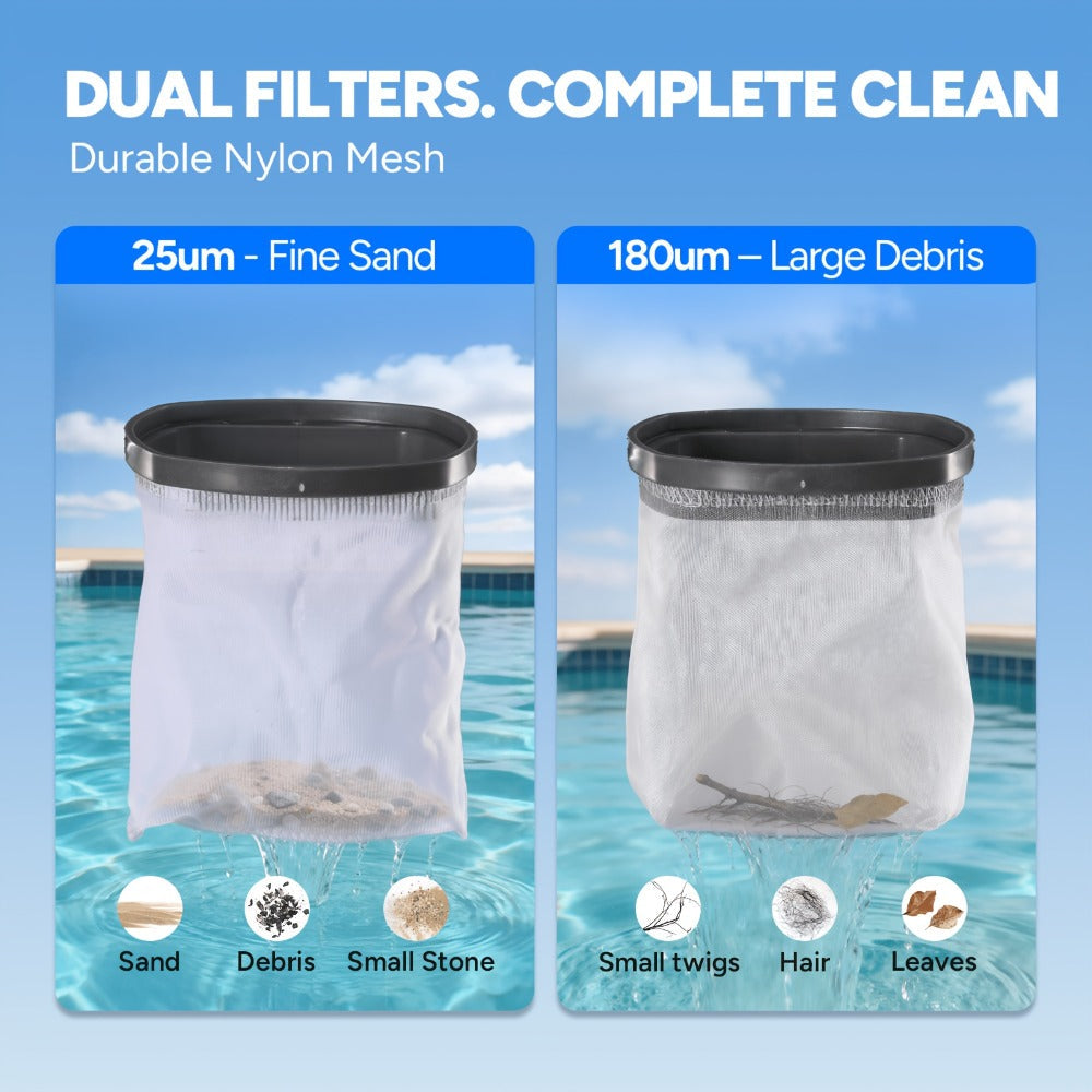 Cordless Pool Vacuum Cleaner with Telescopic Pole, 15.8 GPM Powerful Suction, 60-Min Runtime, Handheld Rechargeable Pool Cleaner for Above Ground & Inground Pools, Removes Leaves & Debris