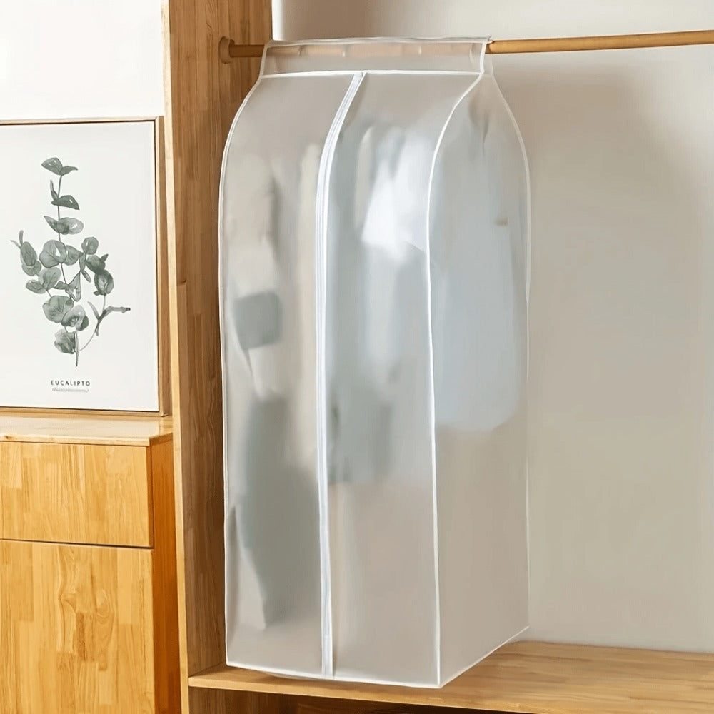Garment Bag Clothes Dust Cover - Translucent PEVA Waterproof Hanging Storage Bag for Coat Dress Suit, Thickened Washable, Multiple Sizes
