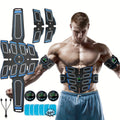 EMS Abs Stimulator Waist Belt Portable Abdominal Muscle Toner Electric Trainer Adjustable Modes Intensity for Abdomen Arms Legs Home Gym Fitness Equipment Gift