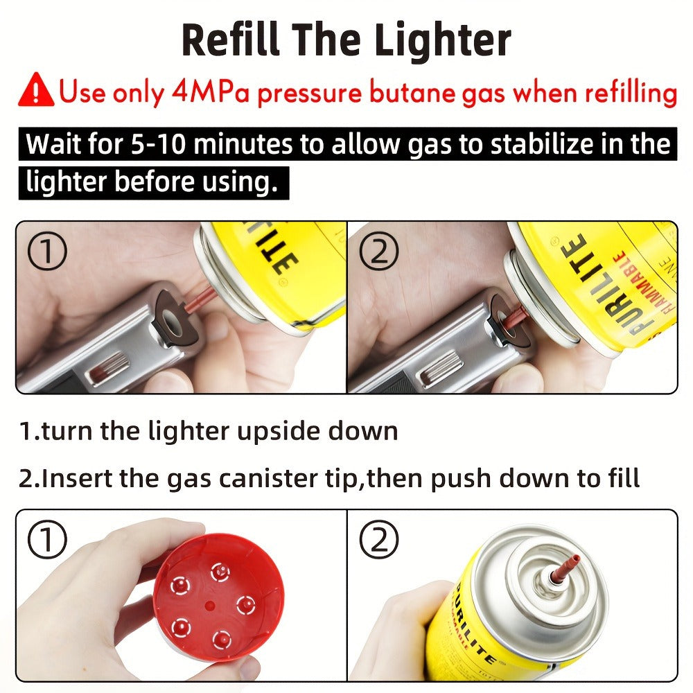 Torch Lighter Set Windproof Jet Flame with Safety Lock & Adjustable Flame - 10/15pcs Long Igniter for Candles, Grill, BBQ & Fireworks | Gift Box | 5 Colors