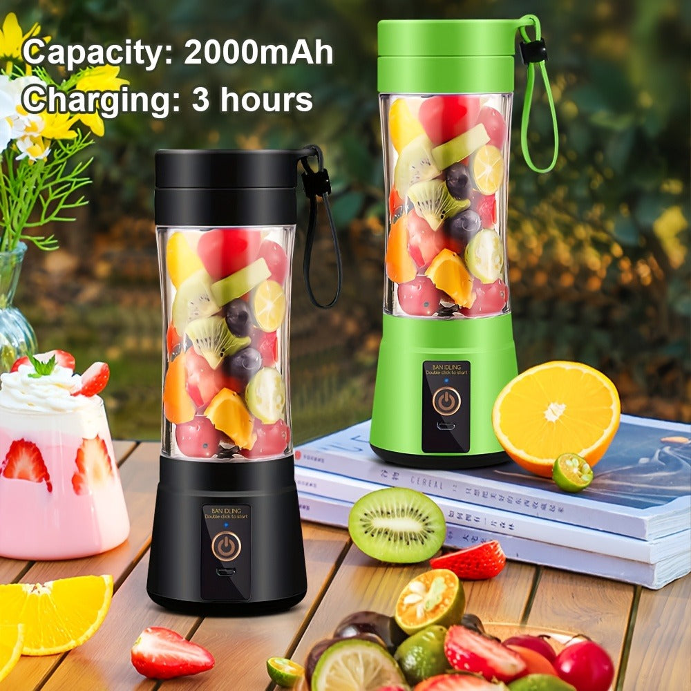 Portable Blender Cup USB Rechargeable 380ML - Mini Personal Blender with 6 Blades for Smoothies, Shakes & Juice, Compact Travel Blender for Office, Gym, Picnic & Outdoor, 5 Colors