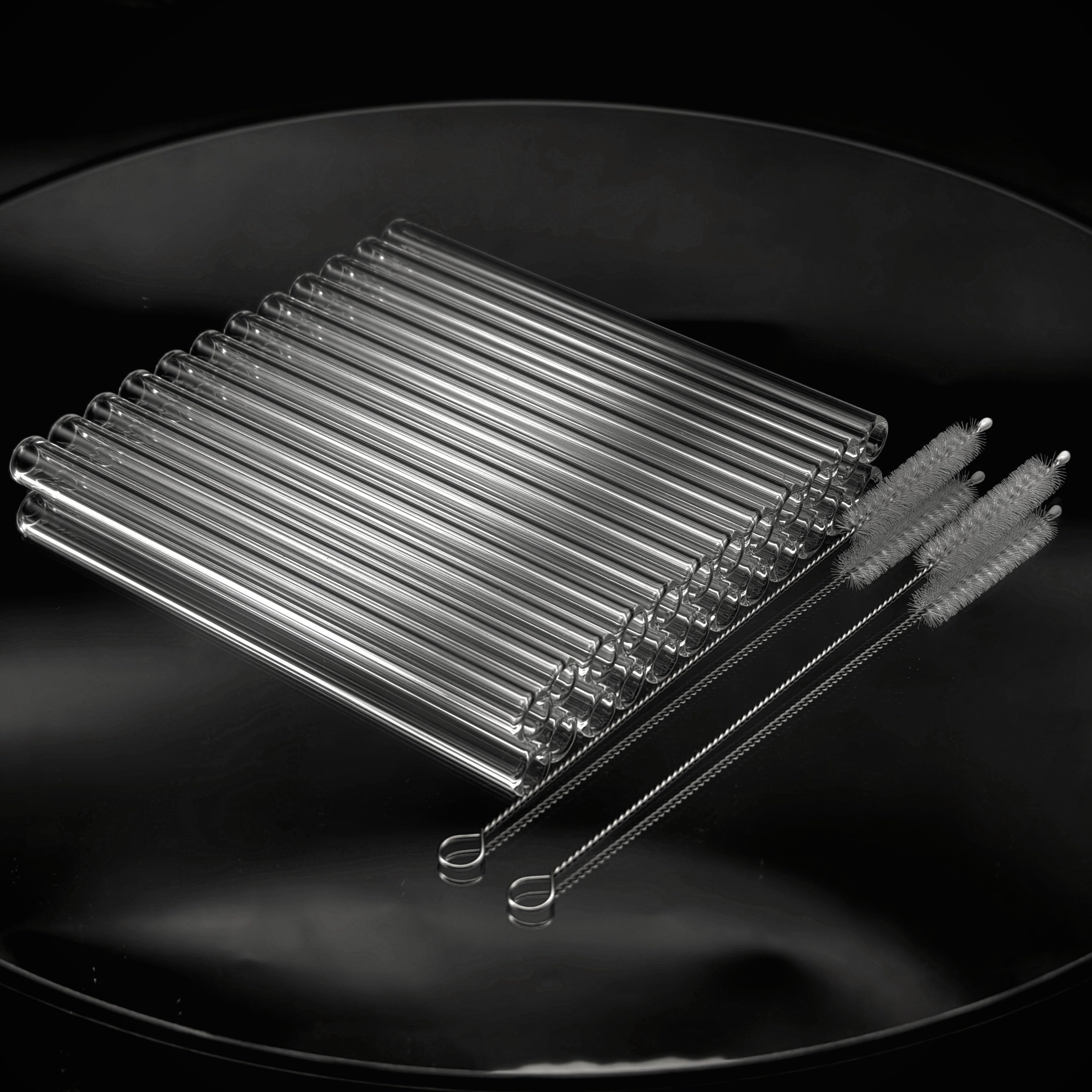 Glass Straws Reusable 12 Pack with Cleaning Brushes - Borosilicate Glass Drinking Straws 6 or 8 Inch, Clear & Colorful, Thick 12mm, Dishwasher Safe for Smoothies, Juice, Coffee & Cocktails