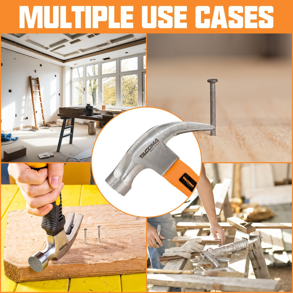 Claw Hammer & 700-Piece Nail Kit ¨C 8oz or 16oz Forged Steel Magnetic Hammer with Galvanized Picture Hanging & Finishing Nails, Home Repair & DIY Wall Hanging Tool Set