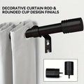 Adjustable Curtain Rods for Windows 1 Inch Diameter ¨C Modern Decorative Drapery Rod with End Finials, 18¡±-45¡± to 36¡±-120¡± | Black, Brushed Nickel & Gold Finish