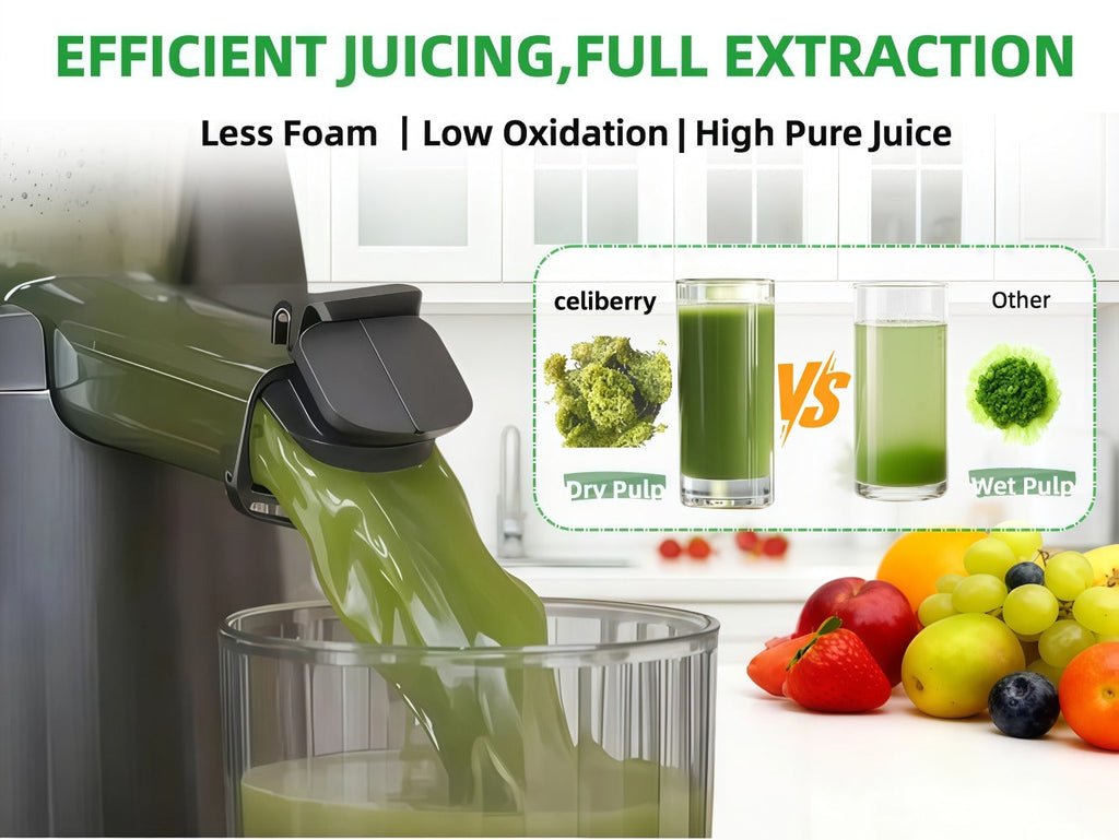 Masticating Juicer Cold Press - 4.25¡± Wide Feed Chute Auto-Feed Slow Juicer for Whole Fruits & Vegetables, 98% Juice Extraction, Quiet Motor, Easy to Clean, Compact for 1-2 People, Multiple Colors